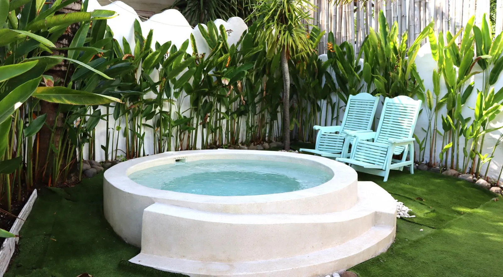 A villa garden on Gili Air